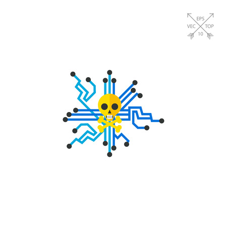 Computer trespassing concept iconのイラスト素材