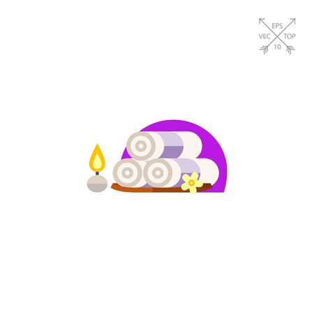 Folded spa towels iconのイラスト素材