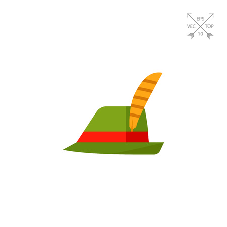 Green Tirol hat vector iconのイラスト素材