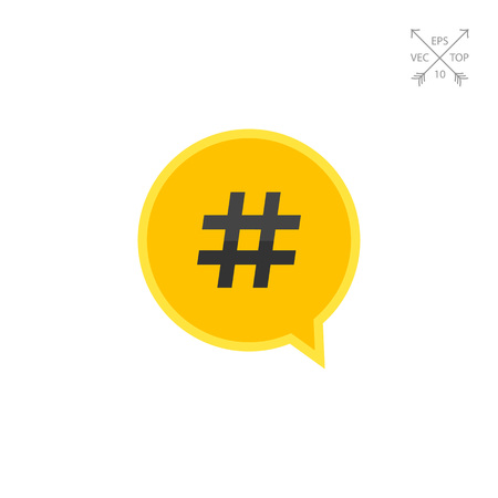 Hashtag symbol in dialogue cloudのイラスト素材