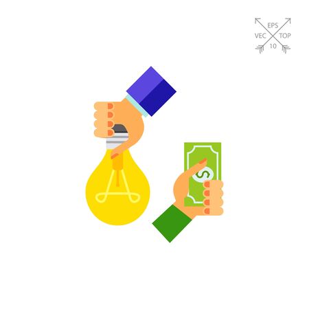 Investment Concept and Light Bulb Iconのイラスト素材