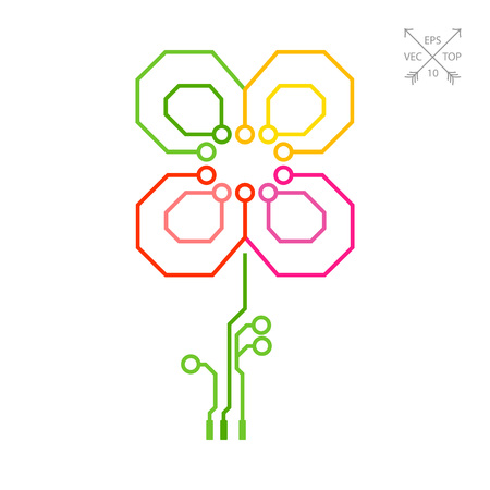Innovation flower. Creativity, ecology, invention. Innovation concept. Can be used for topics like business, technology, science.のイラスト素材