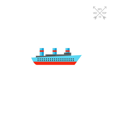 Steamship. Ocean, passengers, old. Ship concept. Can be used for topics like technology, shipbuilding, tourism.のイラスト素材