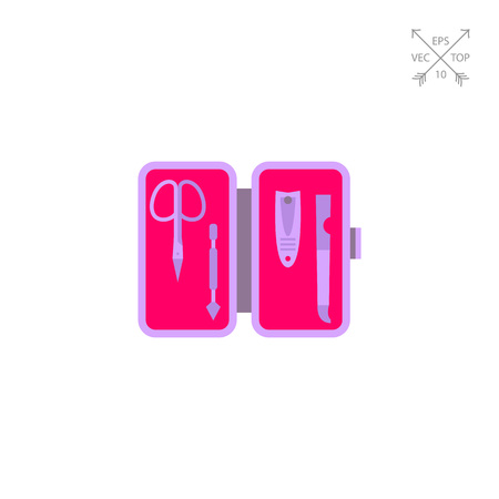 Icon of manicure set. Beauty, nailcare, tool. Manicure concept. Can be used for topics like pedicure, treatment or travelingのイラスト素材