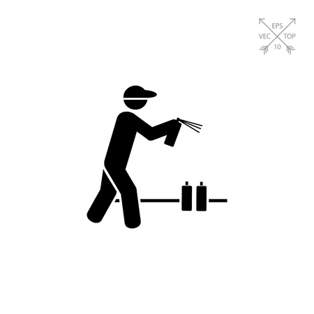 Man with Graffiti Spray Can Iconのイラスト素材
