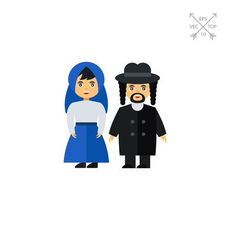 Jews in traditional dress iconのイラスト素材