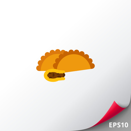 Empanada with meat vector iconのイラスト素材