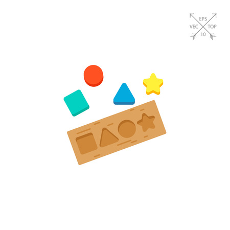 Shape sorter puzzle toy for baby iconのイラスト素材