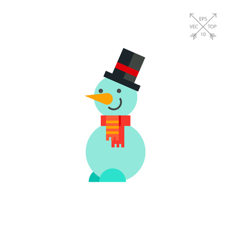 Snowman in Hat and Scarf Iconのイラスト素材