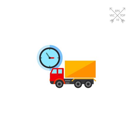 Truck and clock Iconのイラスト素材