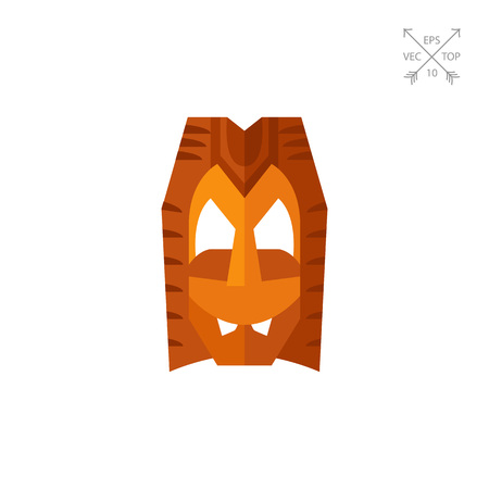 Wooden Hawaiian mask vector iconのイラスト素材