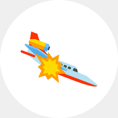 Plane crashing and flying down iconのイラスト素材