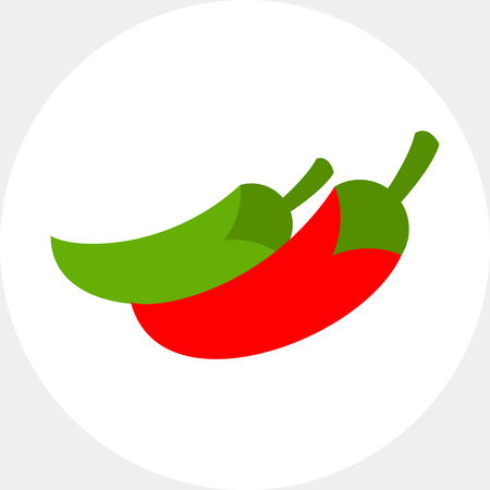 Red and green jalapeno peppers iconのイラスト素材