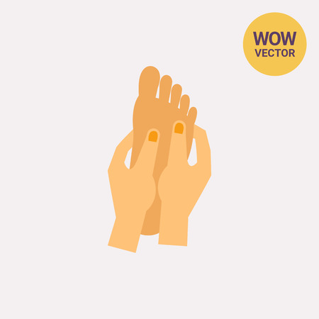 Hands massaging foot iconのイラスト素材