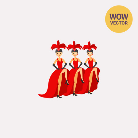 French cancan dancers iconのイラスト素材