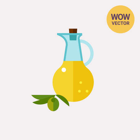Oil and branch with olive iconのイラスト素材