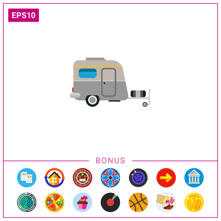 Caravan as Camping Concept Iconのイラスト素材
