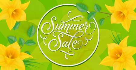 Summer Sale Lettering in Circleのイラスト素材