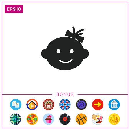 Baby girl's face iconのイラスト素材