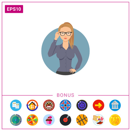 Businesswoman wearing glassesのイラスト素材
