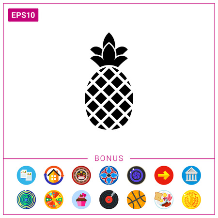 Fresh pineapple iconのイラスト素材