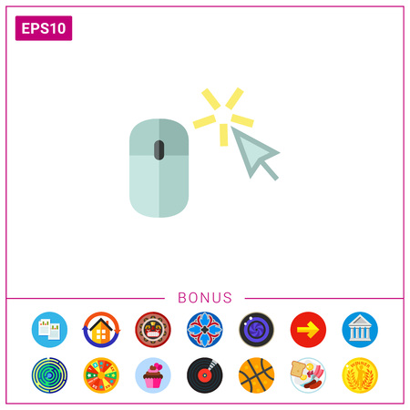PC Mouse and Clicking Pointer Iconのイラスト素材