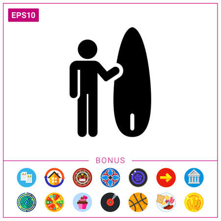 Surfing iconのイラスト素材