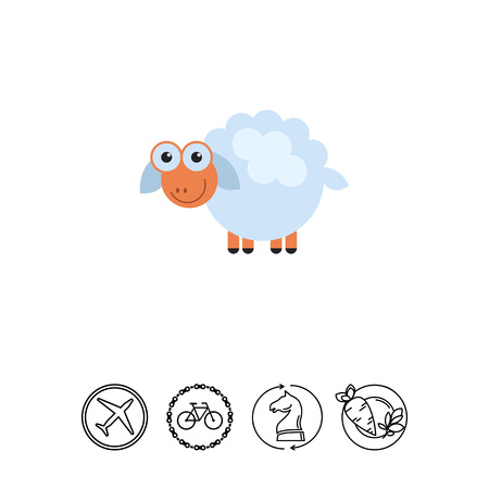 Cute sheep iconのイラスト素材
