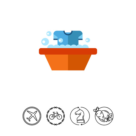 Dirty T-shirt in Wash Basin Iconのイラスト素材