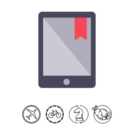 Icon of electronic book with red tabのイラスト素材