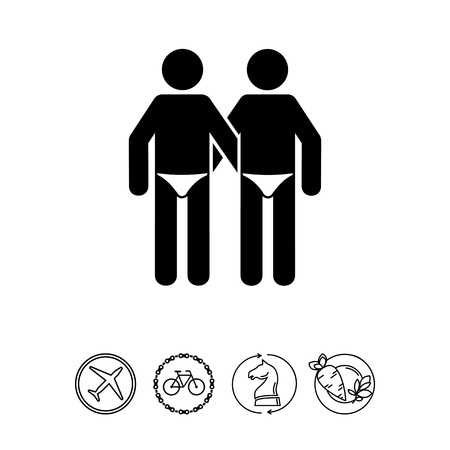 Embracing Homosexual Couple Iconのイラスト素材
