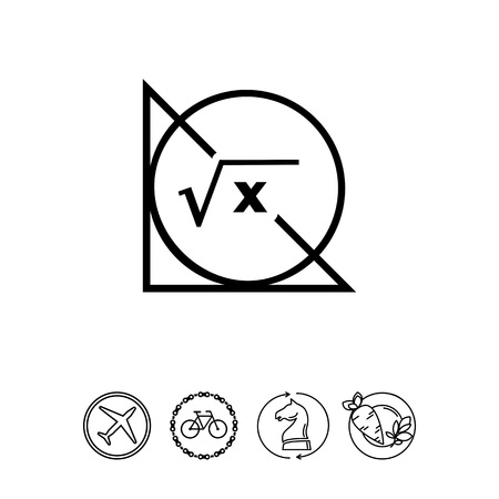 Math Formula, Circle and Triangle Iconのイラスト素材