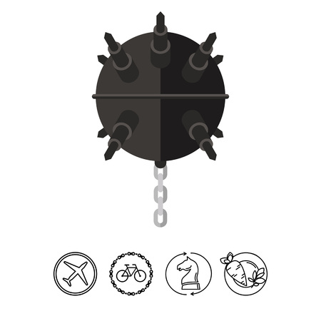 Naval Mine With Chain Iconのイラスト素材 ストックフォト 写真素材のstock Foto ストックドットフォト