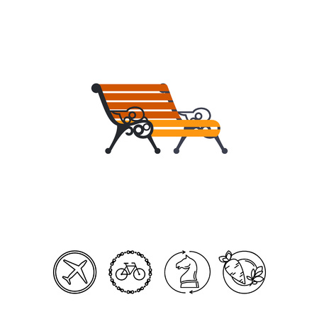 Bench with forged decorative armrests.のイラスト素材