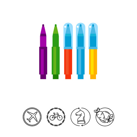 Colorful markers vector iconのイラスト素材