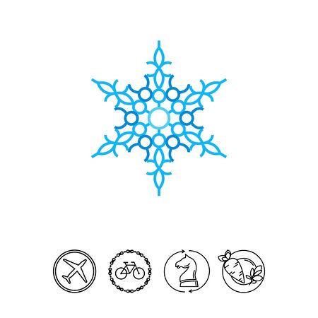 Stylized snowflake. Crystal, geometric, frost. Snowflake concept. Can be used for topics like nature, weather, New Year.のイラスト素材