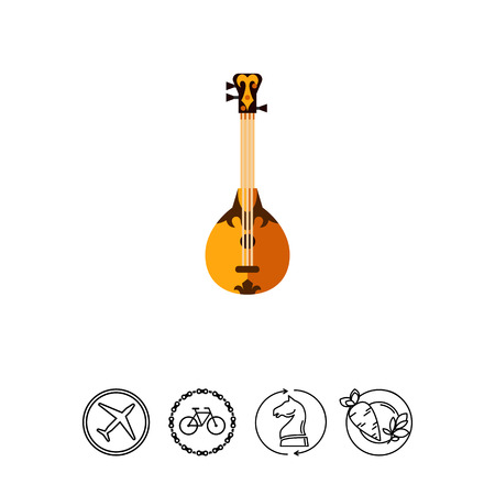 Dombra string instrument iconのイラスト素材
