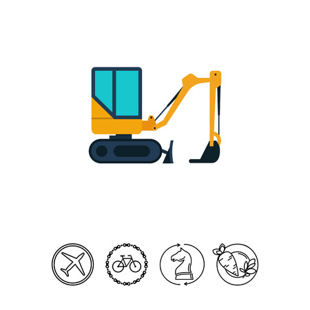 Yellow excavator iconのイラスト素材