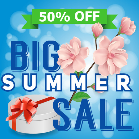 Big Summer Sale Lettering With Giftのイラスト素材