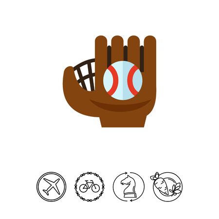 Catcher leather glove iconのイラスト素材