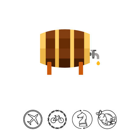 Wooden barrel iconのイラスト素材