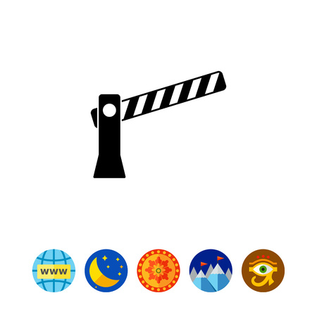 Monochrome vector icon of automatic striped road barrierのイラスト素材