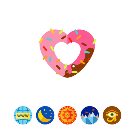 Heart Shaped Donut Iconのイラスト素材