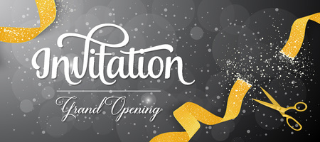 Invitation Grand Opening Letteringのイラスト素材