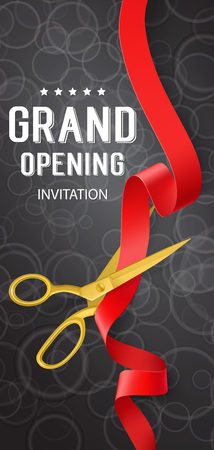 Grand Opening Inscription and Ribbonのイラスト素材