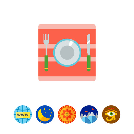 Plate with fork and knifeのイラスト素材