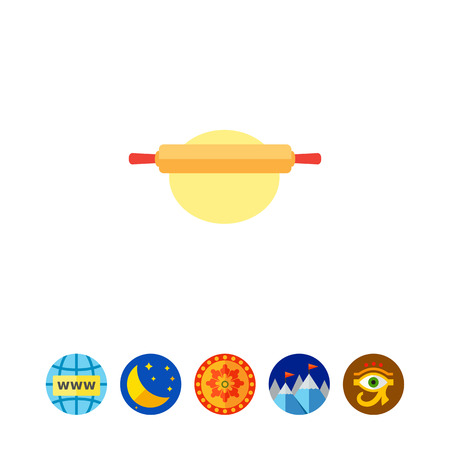 Rolling pin and doughのイラスト素材