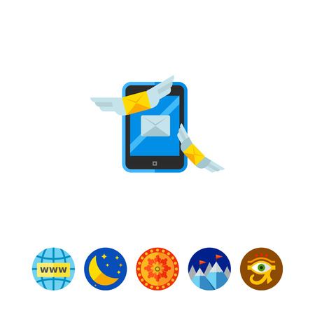 Smartphone as Direct Message Concept Iconのイラスト素材