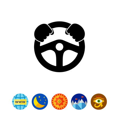 Steering wheel simple iconのイラスト素材