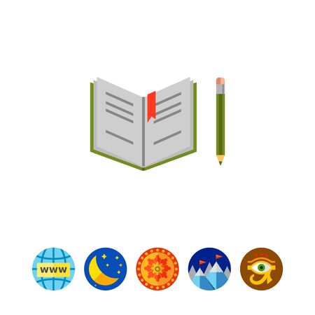 Open notebook and pencilのイラスト素材